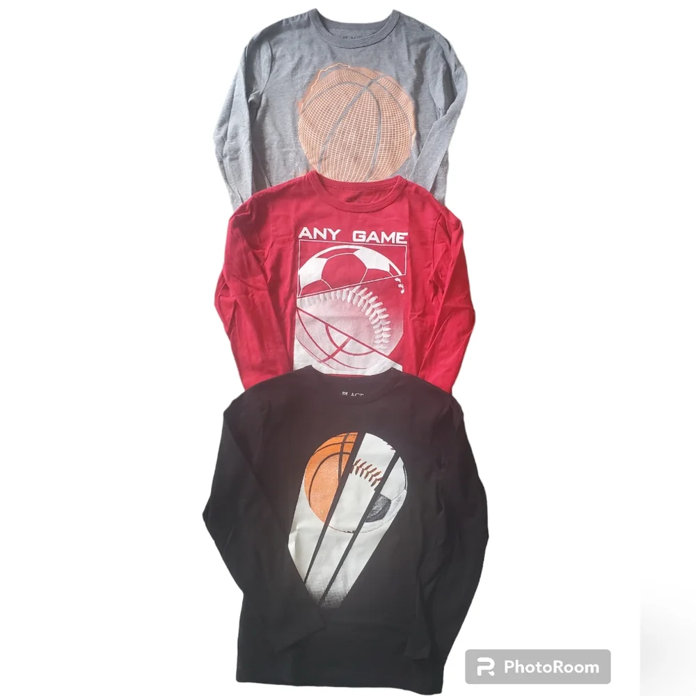 Children's Place set of 3 long sleeve sports themed tees